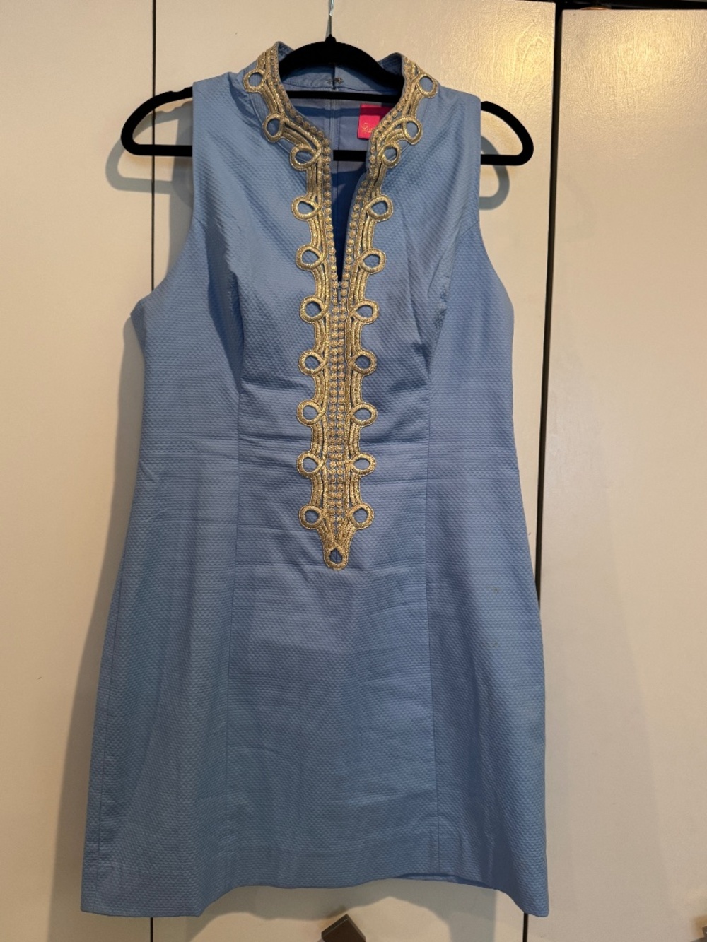 Lily Pulitzer, Blue with Gold Dress, size 12. Good Condition.